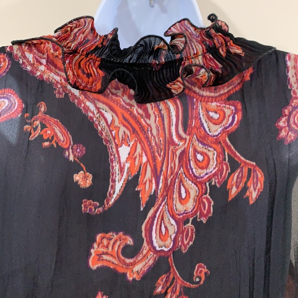 Sere Nade Front Ruffled Button Up Semi Sheer Shirt - Picture 8 of 9